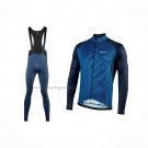 2021 Cycling Jersey Nalini Blue Long Sleeve And Bib Short