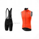 2021 Wind Vest Castelli Orange And Bib Short