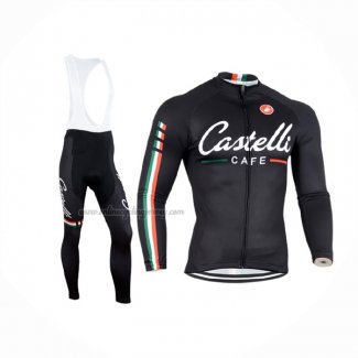 2014 Cycling Jersey Castelli Black Long Sleeve And Bib Short