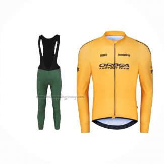 2024 Cycling Jersey Orbea Yellow Long Sleeve And Bib Short