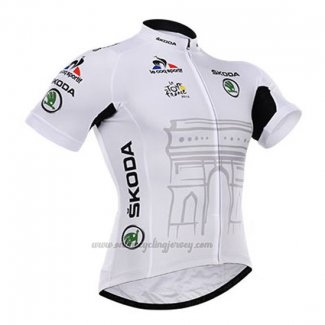 2015 Cycling Jersey Tour De France White Short Sleeve