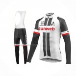 2017 Cycling Jersey Sunweb White Long Sleeve And Bib Short