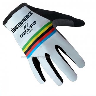 2021 Deceuninck Quick Step Full Finger Gloves Cycling White