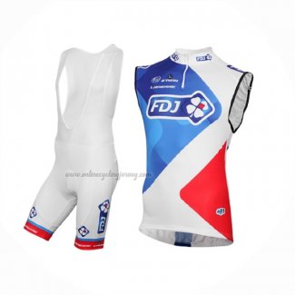 2016 Wind Vest FDJ Red White And Bib Short