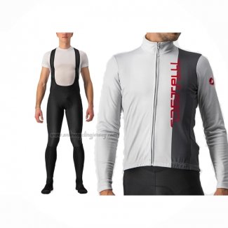 2023 Cycling Jersey Castelli White Long Sleeve And Bib Short