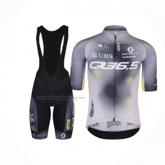 2023 Cycling Jersey Q36.5 Gray Black Short Sleeve And Bib Short