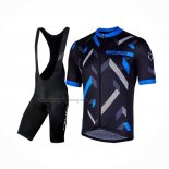 2019 Cycling Jersey Nalini Descesa 2.0 Black Blue Short Sleeve And Bib Short