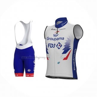 2022 Wind Vest Groupama-FDJ White Blue And Bib Short