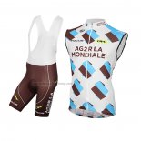 2016 Wind Vest Ag2rla White Blue And Bib Short