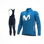 2020 Cycling Jersey Movistar Blue Long Sleeve And Bib Short