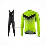 2021 Cycling Jersey Nalini Green Long Sleeve And Bib Short