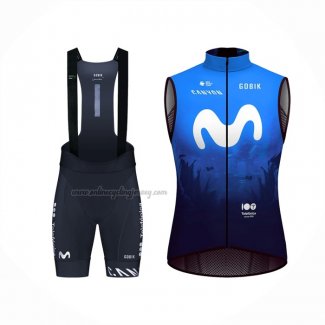 2024 Wind Vest Movistar Blue White And Bib Short