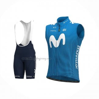 2021 Wind Vest Movistar Blue And Bib Short