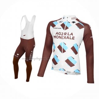 2015 Cycling Jersey Ag2rla Brown Long Sleeve And Bib Short