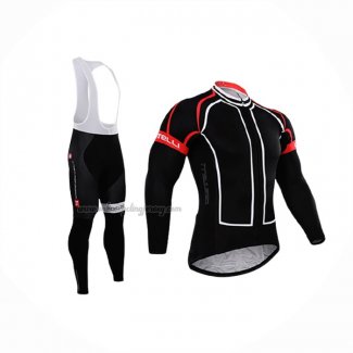 2015 Cycling Jersey Castelli Black Long Sleeve And Bib Short