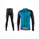 2021 Cycling Jersey Nalini Blue Long Sleeve And Bib Short(3)