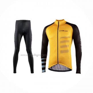 2021 Cycling Jersey Nalini Yellow Long Sleeve And Bib Short