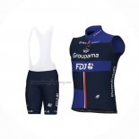 2024 Wind Vest Groupama-FDJ White Blue And Bib Short