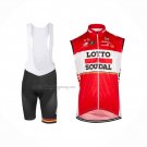 2017 Wind Vest Lotto Soudal Red And Bib Short