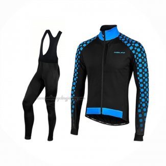 2019 Cycling Jersey Nalini CRIT 3l 2.0 Black Blue Long Sleeve And Bib Short