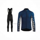 2021 Cycling Jersey Assos Blue Long Sleeve And Bib Short