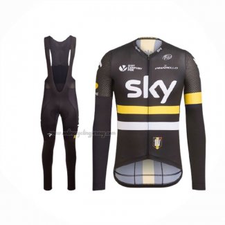 2016 Cycling Jersey Sky Yellow Long Sleeve And Bib Short