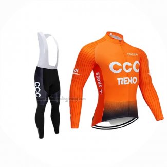 2019 Cycling Jersey CCC Orange Long Sleeve And Bib Short